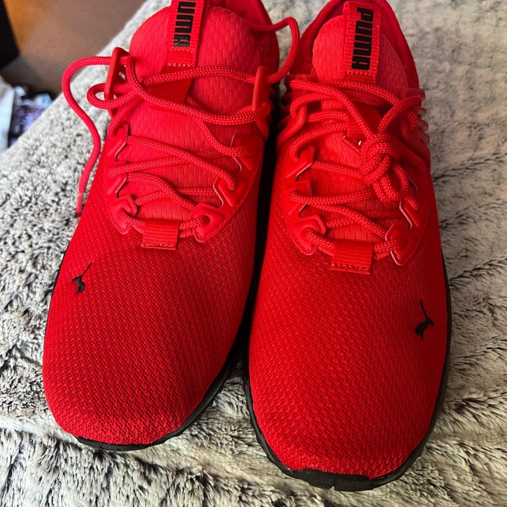 Puma Fiery Red Mesh Sneakers